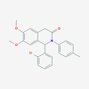 molecular formula C24H22BrNO3 B5058963 1-(2-bromophenyl)-6,7-dimethoxy-2-(4-methylphenyl)-1,4-dihydro-3(2H)-isoquinolinone 