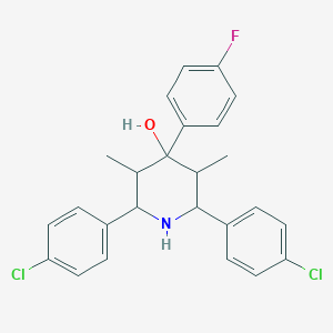 molecular formula C25H24Cl2FNO B5058964 2,6-bis(4-chlorophenyl)-4-(4-fluorophenyl)-3,5-dimethyl-4-piperidinol CAS No. 6368-08-7