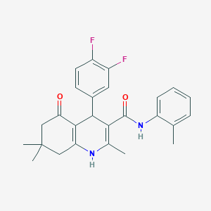 molecular formula C26H26F2N2O2 B5058976 4-(3,4-difluorophenyl)-2,7,7-trimethyl-N-(2-methylphenyl)-5-oxo-1,4,5,6,7,8-hexahydro-3-quinolinecarboxamide 