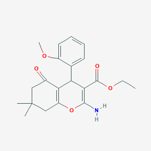 molecular formula C21H25NO5 B5058982 ethyl 2-amino-4-(2-methoxyphenyl)-7,7-dimethyl-5-oxo-5,6,7,8-tetrahydro-4H-chromene-3-carboxylate CAS No. 333340-99-1