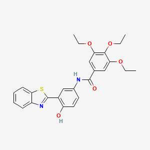 molecular formula C26H26N2O5S B5058995 N-[3-(1,3-benzothiazol-2-yl)-4-hydroxyphenyl]-3,4,5-triethoxybenzamide 