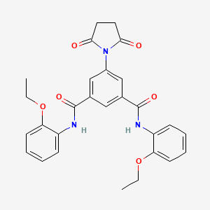 molecular formula C28H27N3O6 B5059010 5-(2,5-dioxo-1-pyrrolidinyl)-N,N'-bis(2-ethoxyphenyl)isophthalamide 