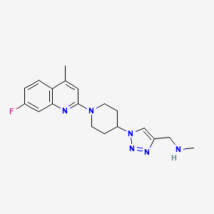 molecular formula C19H23FN6 B5059040 ({1-[1-(7-fluoro-4-methyl-2-quinolinyl)-4-piperidinyl]-1H-1,2,3-triazol-4-yl}methyl)methylamine 