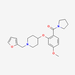 molecular formula C22H28N2O4 B5059045 1-(2-furylmethyl)-4-[5-methoxy-2-(1-pyrrolidinylcarbonyl)phenoxy]piperidine 