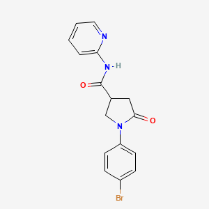 molecular formula C16H14BrN3O2 B5059063 1-(4-bromophenyl)-5-oxo-N-2-pyridinyl-3-pyrrolidinecarboxamide CAS No. 303066-83-3