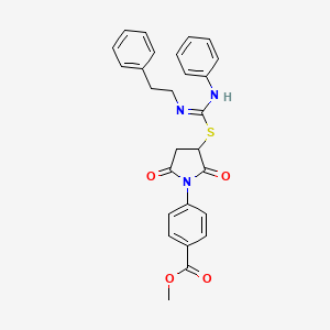 molecular formula C27H25N3O4S B5059069 methyl 4-(2,5-dioxo-3-{[[(2-phenylethyl)amino](phenylimino)methyl]thio}-1-pyrrolidinyl)benzoate 