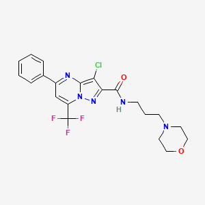 molecular formula C21H21ClF3N5O2 B5059077 3-chloro-N-[3-(4-morpholinyl)propyl]-5-phenyl-7-(trifluoromethyl)pyrazolo[1,5-a]pyrimidine-2-carboxamide 