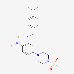 molecular formula C21H28N4O4S B5059084 (4-isopropylbenzyl){5-[4-(methylsulfonyl)-1-piperazinyl]-2-nitrophenyl}amine 