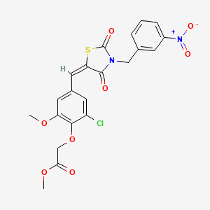 molecular formula C21H17ClN2O8S B5059086 methyl (2-chloro-6-methoxy-4-{[3-(3-nitrobenzyl)-2,4-dioxo-1,3-thiazolidin-5-ylidene]methyl}phenoxy)acetate 