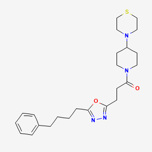 molecular formula C24H34N4O2S B5059091 4-(1-{3-[5-(4-phenylbutyl)-1,3,4-oxadiazol-2-yl]propanoyl}-4-piperidinyl)thiomorpholine 