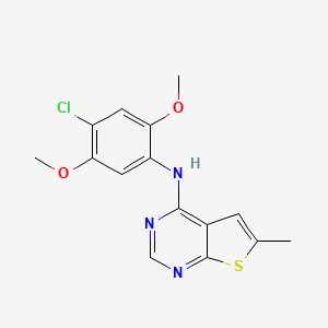 molecular formula C15H14ClN3O2S B5059099 N-(4-chloro-2,5-dimethoxyphenyl)-6-methylthieno[2,3-d]pyrimidin-4-amine 