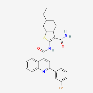 molecular formula C27H24BrN3O2S B5059104 N-[3-(aminocarbonyl)-6-ethyl-4,5,6,7-tetrahydro-1-benzothien-2-yl]-2-(3-bromophenyl)-4-quinolinecarboxamide 