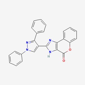 molecular formula C25H16N4O2 B5059111 2-(1,3-diphenyl-1H-pyrazol-4-yl)chromeno[3,4-d]imidazol-4(1H)-one 