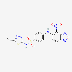 molecular formula C16H13N7O5S2 B5059115 N-(5-ethyl-1,3,4-thiadiazol-2-yl)-4-[(4-nitro-2,1,3-benzoxadiazol-5-yl)amino]benzenesulfonamide 