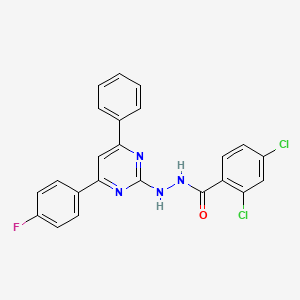molecular formula C23H15Cl2FN4O B5059160 2,4-dichloro-N'-[4-(4-fluorophenyl)-6-phenyl-2-pyrimidinyl]benzohydrazide 
