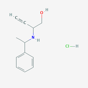 molecular formula C12H16ClNO B5059163 2-[(1-phenylethyl)amino]-3-butyn-1-ol hydrochloride 