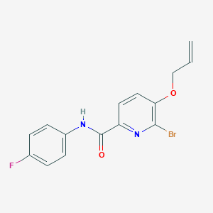 molecular formula C15H12BrFN2O2 B505921 5-(allyloxy)-6-bromo-N-(4-fluorophenyl)-2-pyridinecarboxamide 