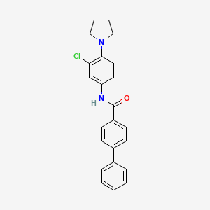molecular formula C23H21ClN2O B5059210 N-[3-chloro-4-(1-pyrrolidinyl)phenyl]-4-biphenylcarboxamide 
