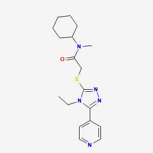 molecular formula C18H25N5OS B5059225 N-cyclohexyl-2-{[4-ethyl-5-(4-pyridinyl)-4H-1,2,4-triazol-3-yl]thio}-N-methylacetamide 