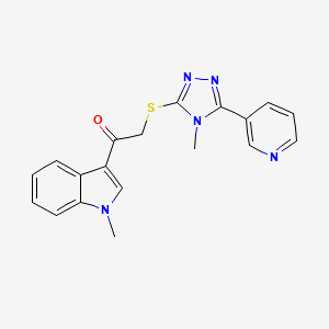 molecular formula C19H17N5OS B5059233 1-(1-methyl-1H-indol-3-yl)-2-{[4-methyl-5-(3-pyridinyl)-4H-1,2,4-triazol-3-yl]thio}ethanone 