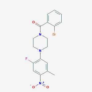 molecular formula C18H17BrFN3O3 B5059235 1-(2-bromobenzoyl)-4-(2-fluoro-5-methyl-4-nitrophenyl)piperazine 