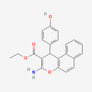 molecular formula C22H19NO4 B5059238 ethyl 3-amino-1-(4-hydroxyphenyl)-1H-benzo[f]chromene-2-carboxylate 