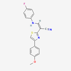 molecular formula C19H14FN3OS B5059247 3-[(4-fluorophenyl)amino]-2-[4-(4-methoxyphenyl)-1,3-thiazol-2-yl]acrylonitrile 