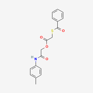 molecular formula C18H17NO4S B5059249 2-[(4-methylphenyl)amino]-2-oxoethyl (benzoylthio)acetate 
