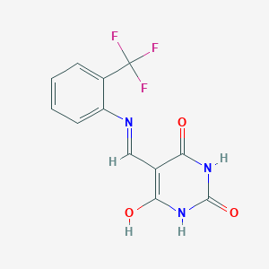 molecular formula C12H8F3N3O3 B5059256 5-({[2-(trifluoromethyl)phenyl]amino}methylene)-2,4,6(1H,3H,5H)-pyrimidinetrione 