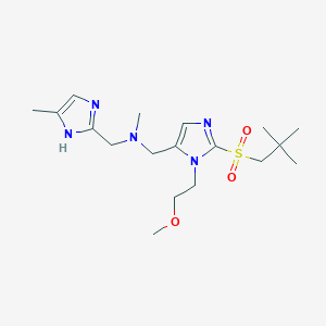 molecular formula C18H31N5O3S B5059262 1-[2-[(2,2-dimethylpropyl)sulfonyl]-1-(2-methoxyethyl)-1H-imidazol-5-yl]-N-methyl-N-[(4-methyl-1H-imidazol-2-yl)methyl]methanamine 