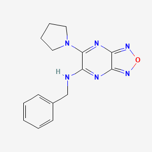 molecular formula C15H16N6O B5059267 N-benzyl-6-(1-pyrrolidinyl)[1,2,5]oxadiazolo[3,4-b]pyrazin-5-amine 