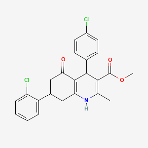 molecular formula C24H21Cl2NO3 B5059269 methyl 7-(2-chlorophenyl)-4-(4-chlorophenyl)-2-methyl-5-oxo-1,4,5,6,7,8-hexahydro-3-quinolinecarboxylate CAS No. 5792-69-8