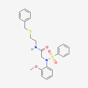 molecular formula C24H26N2O4S2 B5059277 N~1~-[2-(benzylthio)ethyl]-N~2~-(2-methoxyphenyl)-N~2~-(phenylsulfonyl)glycinamide 