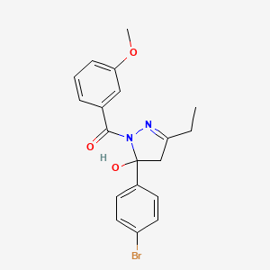 molecular formula C19H19BrN2O3 B5059314 5-(4-bromophenyl)-3-ethyl-1-(3-methoxybenzoyl)-4,5-dihydro-1H-pyrazol-5-ol 