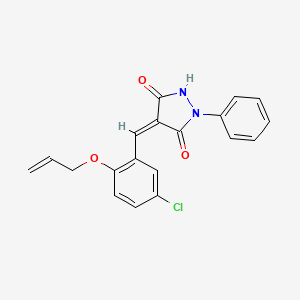 molecular formula C19H15ClN2O3 B5059320 4-[2-(allyloxy)-5-chlorobenzylidene]-1-phenyl-3,5-pyrazolidinedione 