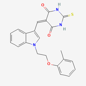 molecular formula C22H19N3O3S B5059326 5-({1-[2-(2-methylphenoxy)ethyl]-1H-indol-3-yl}methylene)-2-thioxodihydro-4,6(1H,5H)-pyrimidinedione 