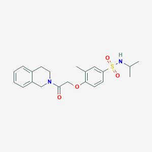molecular formula C21H26N2O4S B5059348 4-[2-(3,4-dihydro-2(1H)-isoquinolinyl)-2-oxoethoxy]-N-isopropyl-3-methylbenzenesulfonamide 