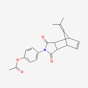 molecular formula C20H19NO4 B5059371 4-[10-(1-methylethylidene)-3,5-dioxo-4-azatricyclo[5.2.1.0~2,6~]dec-8-en-4-yl]phenyl acetate 
