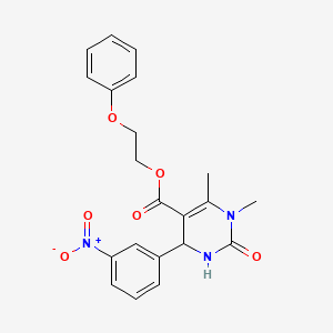 2-phenoxyethyl 1,6-dimethyl-4-(3-nitrophenyl)-2-oxo-1,2,3,4-tetrahydro-5-pyrimidinecarboxylate