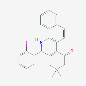 molecular formula C25H22INO B5059390 6-(2-iodophenyl)-8,8-dimethyl-5,7,8,9-tetrahydrobenzo[c]phenanthridin-10(6H)-one 