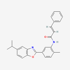 N-[5-(5-isopropyl-1,3-benzoxazol-2-yl)-2-methylphenyl]-3-phenylacrylamide