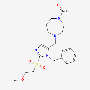 4-({1-benzyl-2-[(2-methoxyethyl)sulfonyl]-1H-imidazol-5-yl}methyl)-1,4-diazepane-1-carbaldehyde