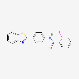 molecular formula C20H13IN2OS B5059434 N-[4-(1,3-benzothiazol-2-yl)phenyl]-2-iodobenzamide 