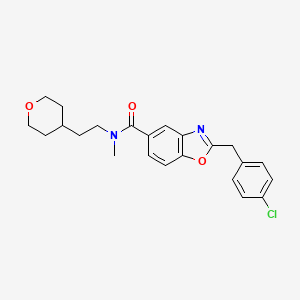 molecular formula C23H25ClN2O3 B5059444 2-(4-chlorobenzyl)-N-methyl-N-[2-(tetrahydro-2H-pyran-4-yl)ethyl]-1,3-benzoxazole-5-carboxamide 