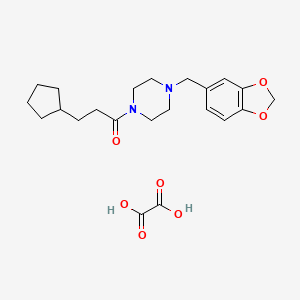 molecular formula C22H30N2O7 B5059454 1-(1,3-benzodioxol-5-ylmethyl)-4-(3-cyclopentylpropanoyl)piperazine oxalate 