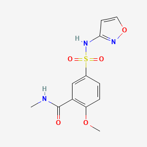 molecular formula C12H13N3O5S B5059478 5-[(3-isoxazolylamino)sulfonyl]-2-methoxy-N-methylbenzamide 