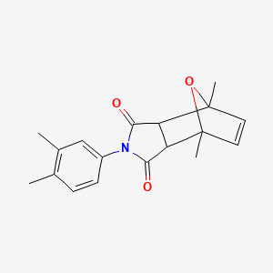 molecular formula C18H19NO3 B5059484 4-(3,4-dimethylphenyl)-1,7-dimethyl-10-oxa-4-azatricyclo[5.2.1.0~2,6~]dec-8-ene-3,5-dione 