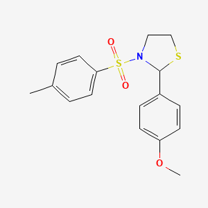molecular formula C17H19NO3S2 B5059505 2-(4-methoxyphenyl)-3-[(4-methylphenyl)sulfonyl]-1,3-thiazolidine 