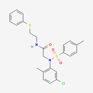 molecular formula C24H25ClN2O3S2 B5059520 N~2~-(5-chloro-2-methylphenyl)-N~2~-[(4-methylphenyl)sulfonyl]-N~1~-[2-(phenylthio)ethyl]glycinamide 