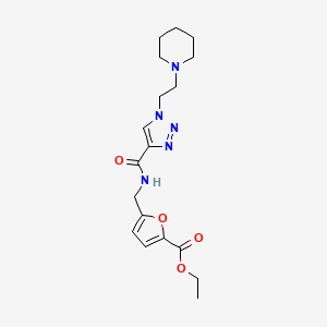 molecular formula C18H25N5O4 B5059541 ethyl 5-{[({1-[2-(1-piperidinyl)ethyl]-1H-1,2,3-triazol-4-yl}carbonyl)amino]methyl}-2-furoate 